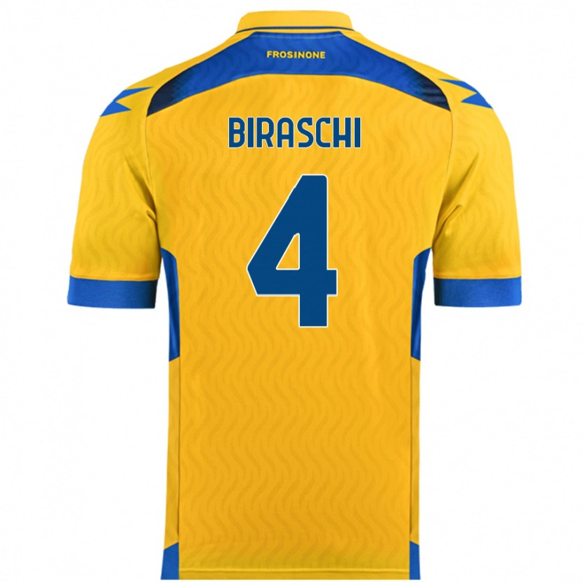 Danxen Dames Davide Biraschi #4 Geel Thuisshirt Thuistenue 2024/25 T-Shirt