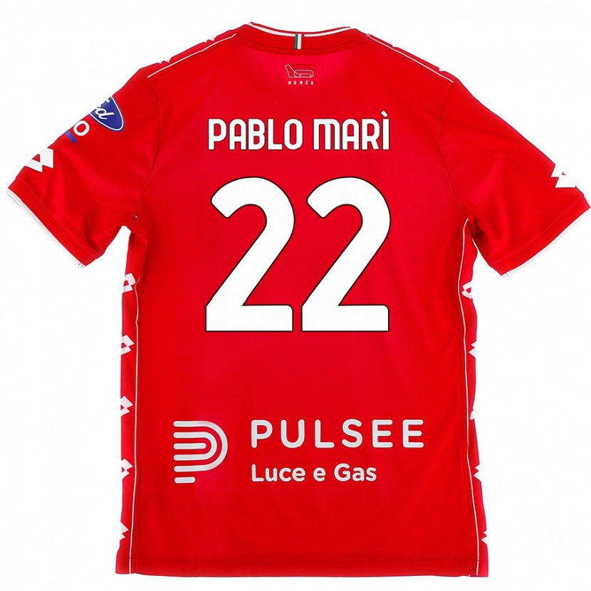 Danxen Dames Pablo Marí #22 Rood Wit Thuisshirt Thuistenue 2024/25 T-Shirt