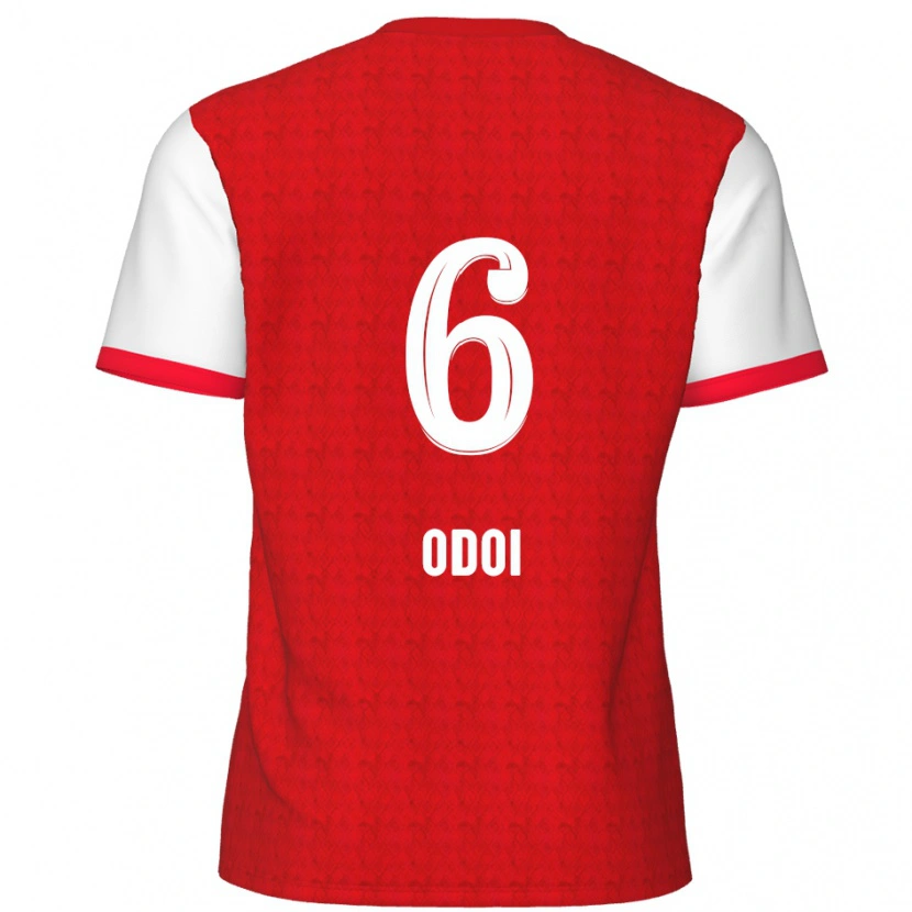 Danxen Dames Denis Odoi #6 Rood Wit Thuisshirt Thuistenue 2024/25 T-Shirt