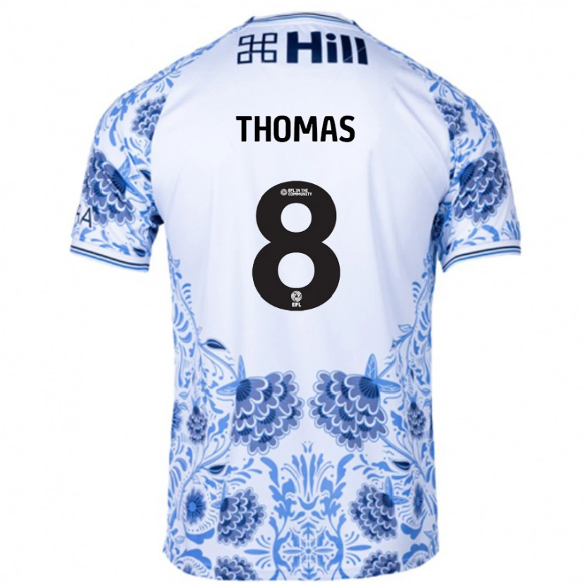 Danxen Dames George Thomas #8 Wit Blauw Uitshirt Uittenue 2024/25 T-Shirt