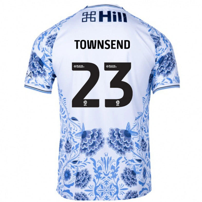 Danxen Dames Eleanor Townsend #23 Wit Blauw Uitshirt Uittenue 2024/25 T-Shirt