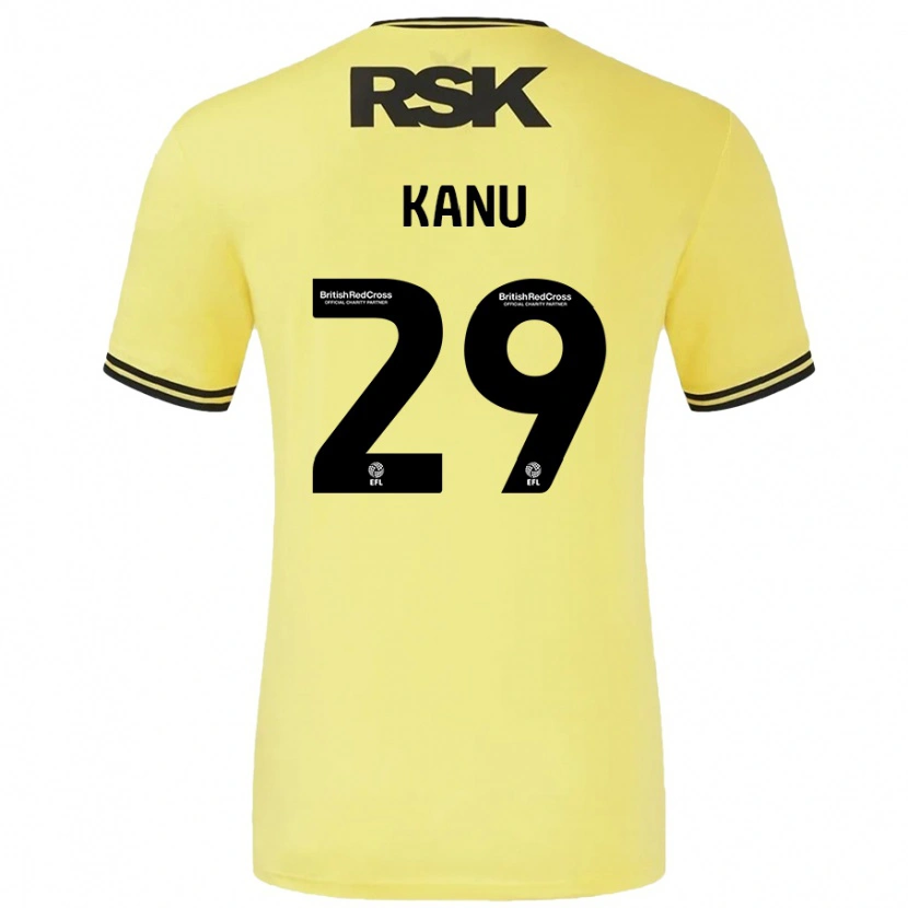 Danxen Dames Daniel Kanu #29 Geel Zwart Uitshirt Uittenue 2024/25 T-Shirt