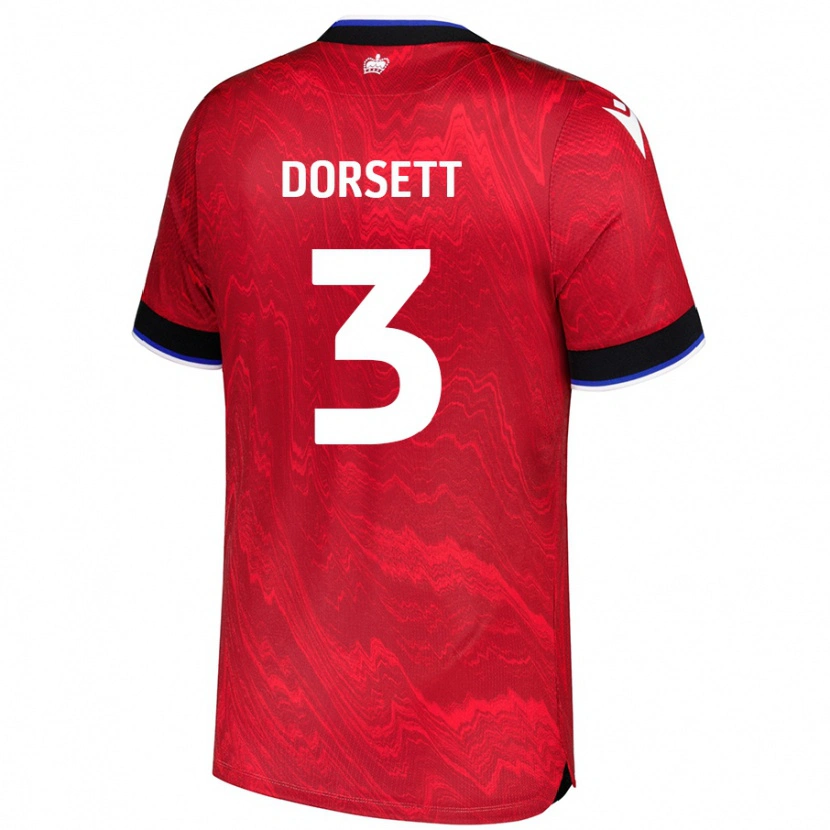 Danxen Dames Jeriel Dorsett #3 Rood Zwart Uitshirt Uittenue 2024/25 T-Shirt