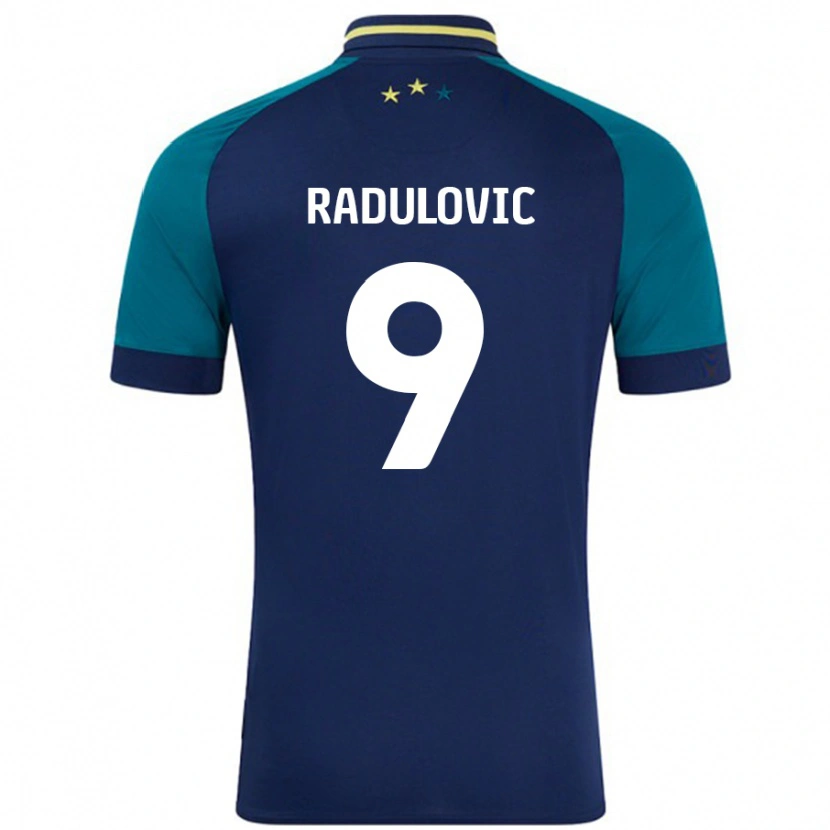 Danxen Dames Bojan Radulovic #9 Marineblauw Donkergroen Uitshirt Uittenue 2024/25 T-Shirt