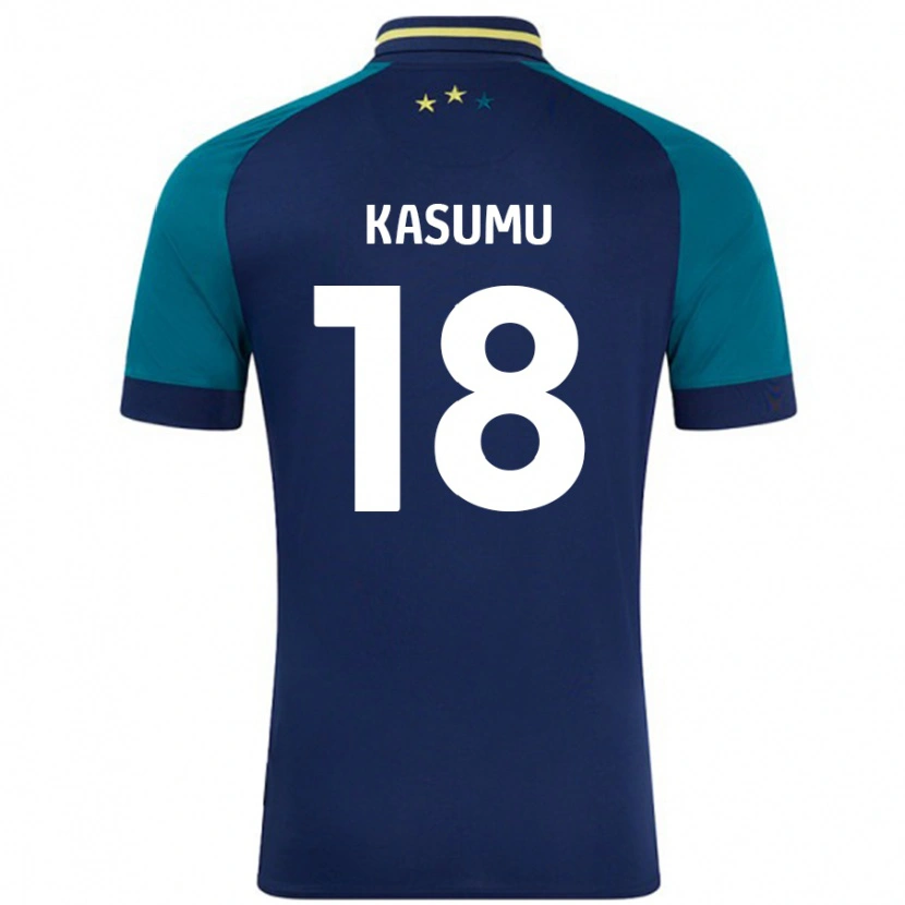 Danxen Dames David Kasumu #18 Marineblauw Donkergroen Uitshirt Uittenue 2024/25 T-Shirt