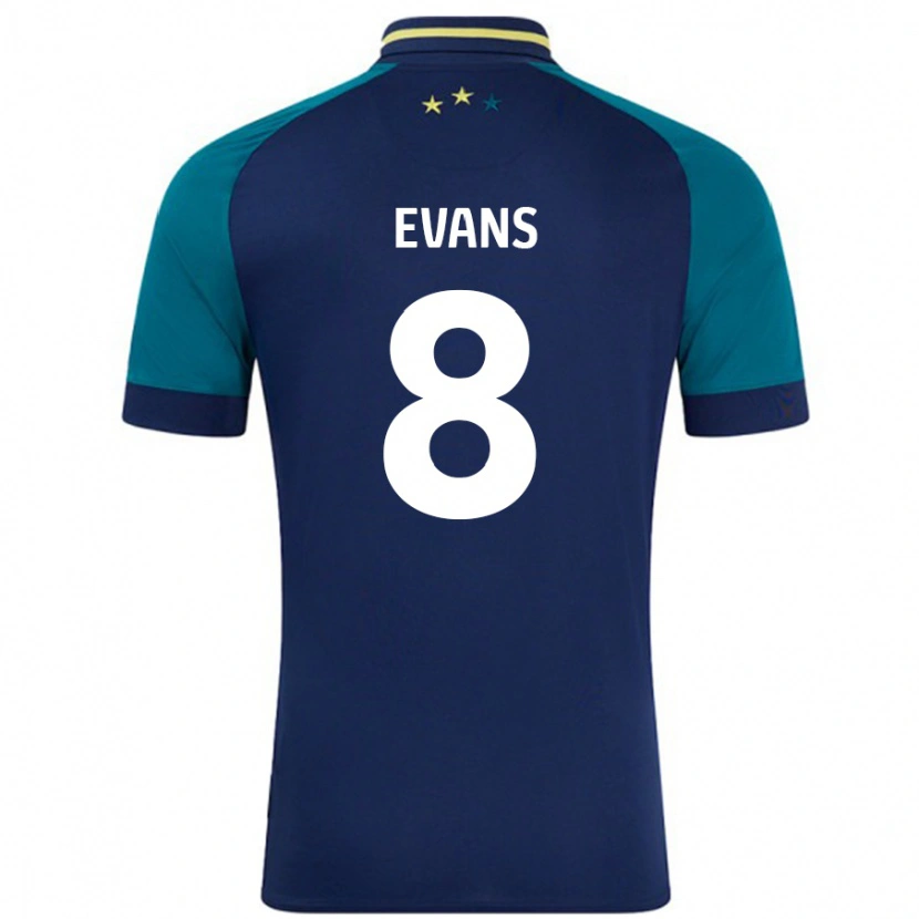 Danxen Dames Charley Evans #8 Marineblauw Donkergroen Uitshirt Uittenue 2024/25 T-Shirt