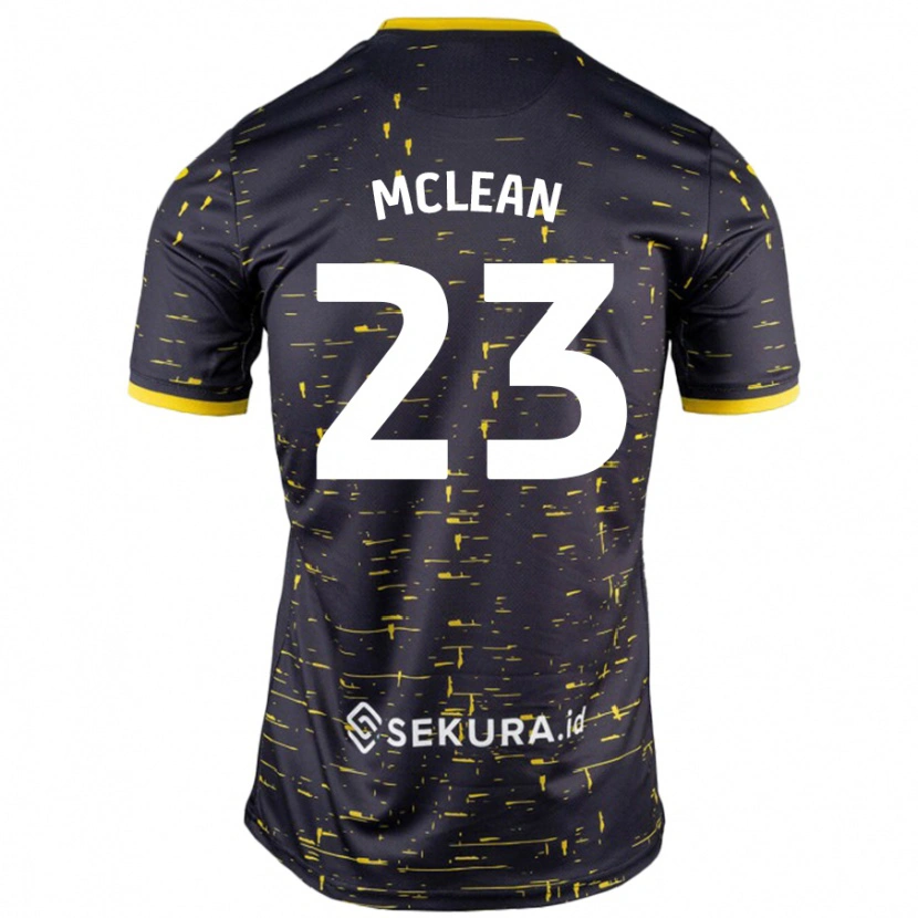 Danxen Dames Kenny Mclean #23 Zwart Geel Uitshirt Uittenue 2024/25 T-Shirt