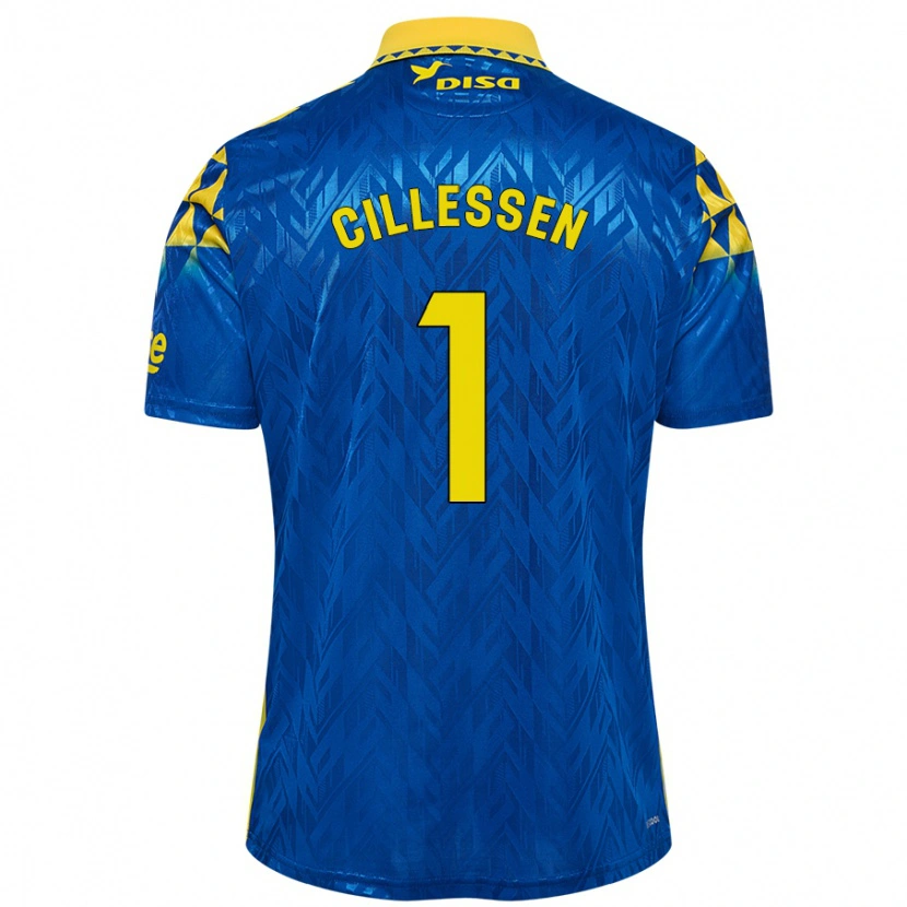 Danxen Dames Jasper Cillessen #1 Blauw Geel Uitshirt Uittenue 2024/25 T-Shirt