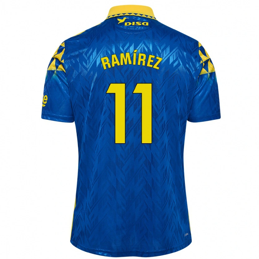 Danxen Dames Benito Ramírez #11 Blauw Geel Uitshirt Uittenue 2024/25 T-Shirt