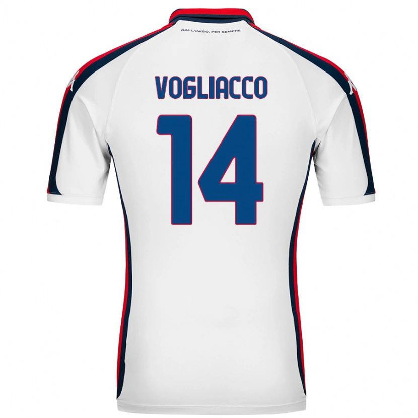 Danxen Dames Alessandro Vogliacco #14 Wit Uitshirt Uittenue 2024/25 T-Shirt