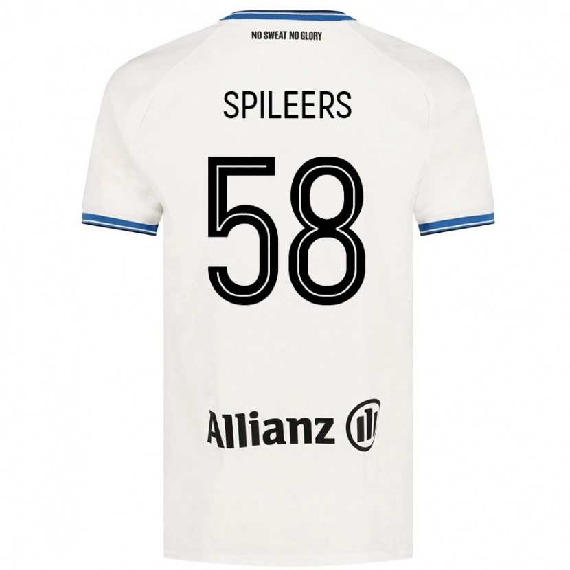 Danxen Dames Jorne Spileers #58 Wit Uitshirt Uittenue 2024/25 T-Shirt