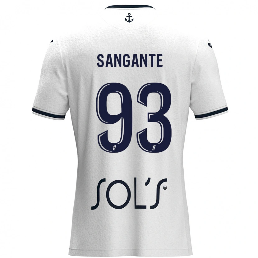 Danxen Dames Arouna Sangante #93 Wit Donkerblauw Uitshirt Uittenue 2024/25 T-Shirt