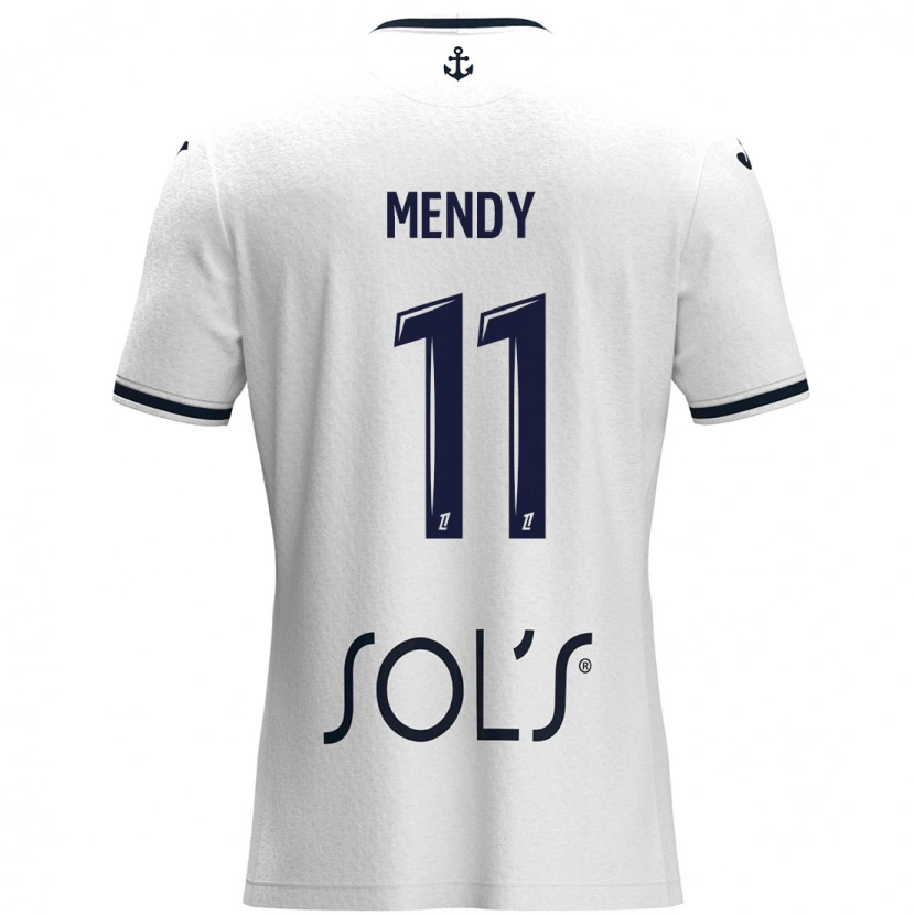 Danxen Dames Mélinda Mendy #11 Wit Donkerblauw Uitshirt Uittenue 2024/25 T-Shirt