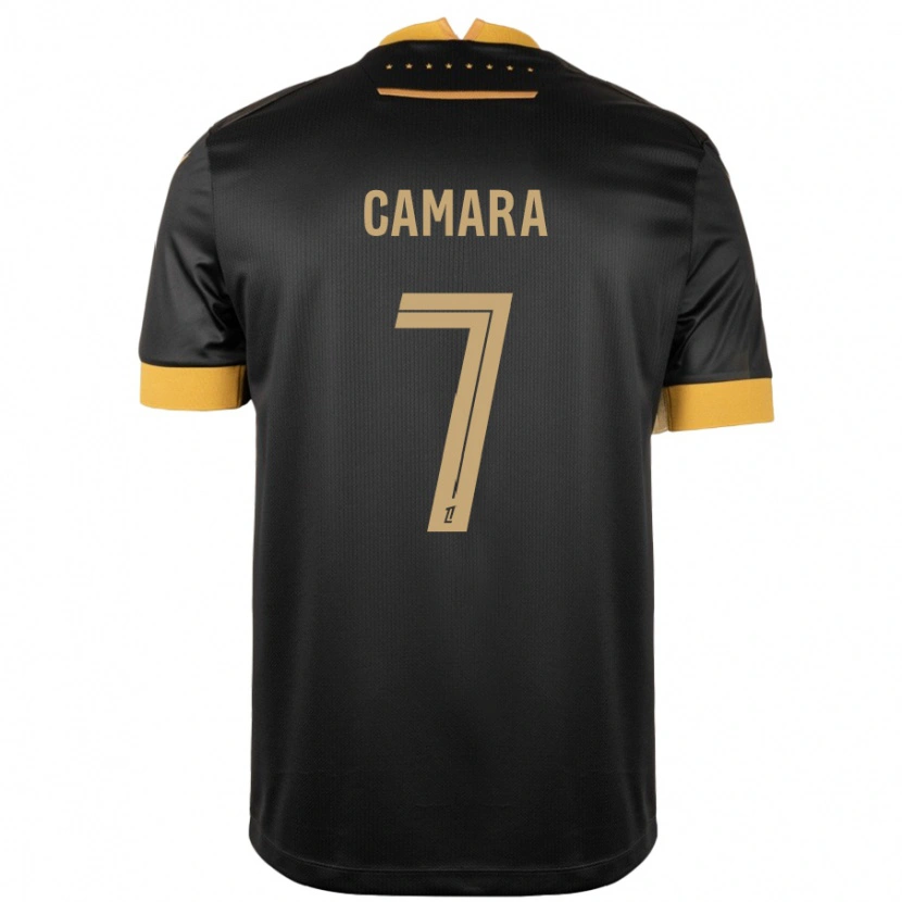 Danxen Dames Mohamed Camara #7 Zwart Bruin Uitshirt Uittenue 2024/25 T-Shirt