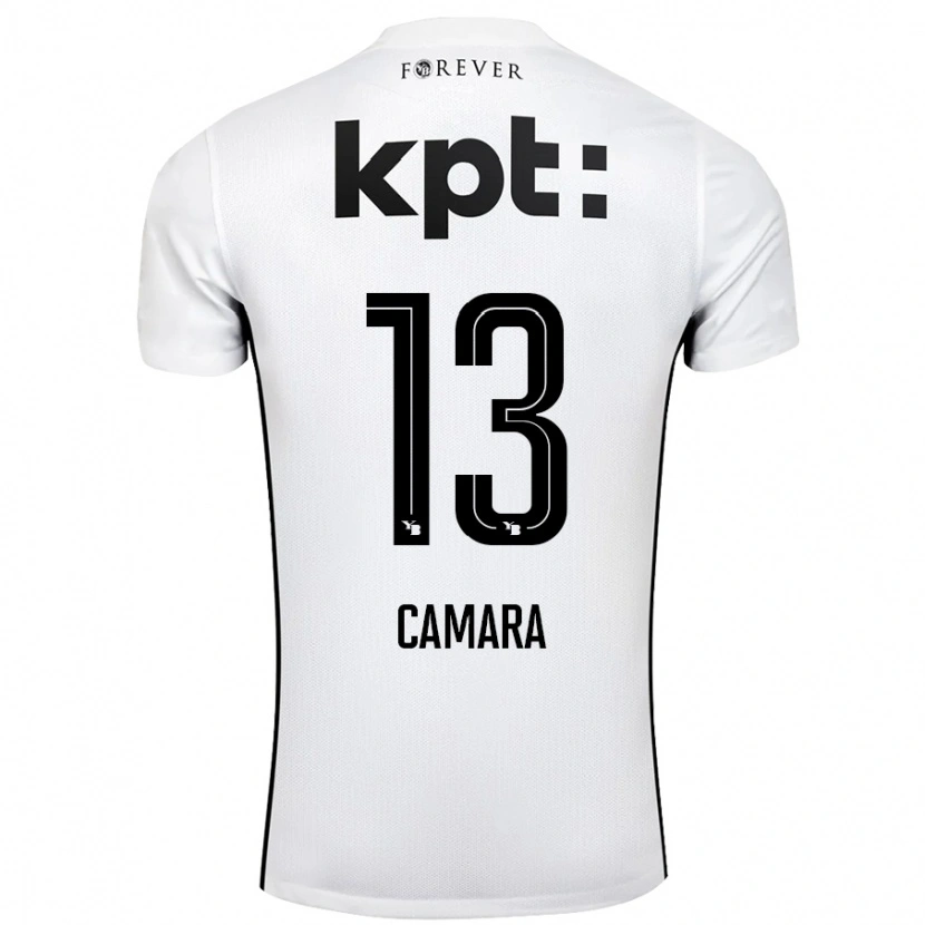 Danxen Dames Mohamed Camara #13 Wit Zwart Uitshirt Uittenue 2024/25 T-Shirt