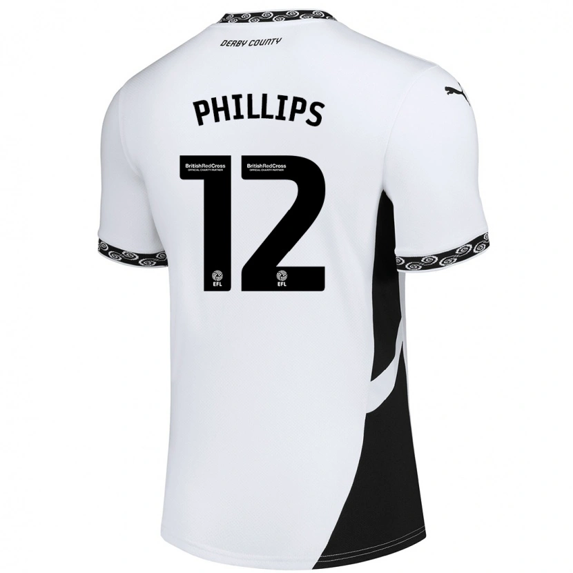 Danxen Kinderen Nathaniel Phillips #12 Wit Zwart Thuisshirt Thuistenue 2024/25 T-Shirt