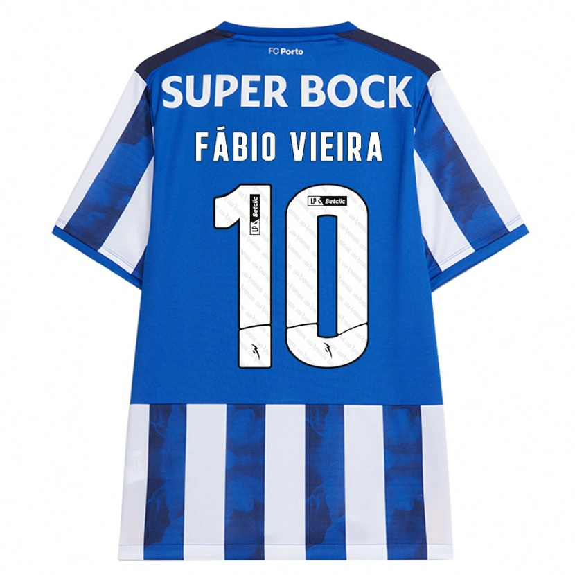 Danxen Kinderen Fábio Vieira #10 Blauw Wit Thuisshirt Thuistenue 2024/25 T-Shirt