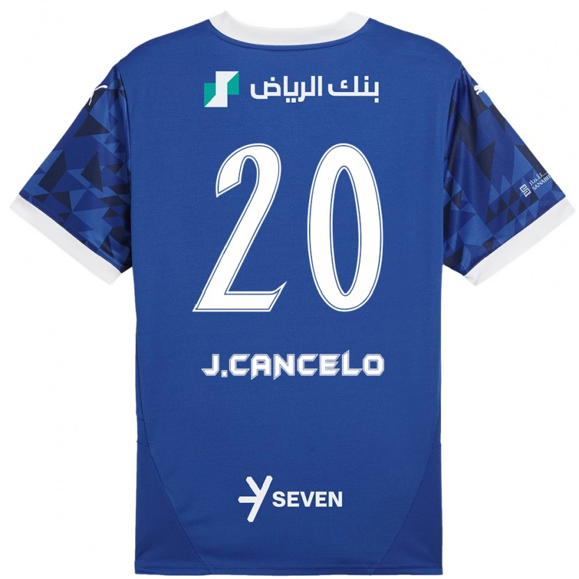 Danxen Kinderen João Cancelo #20 Donkerblauw Wit Thuisshirt Thuistenue 2024/25 T-Shirt