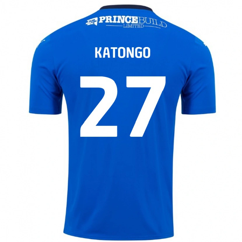 Danxen Kinderen Jadel Katongo #27 Blauw Wit Thuisshirt Thuistenue 2024/25 T-Shirt