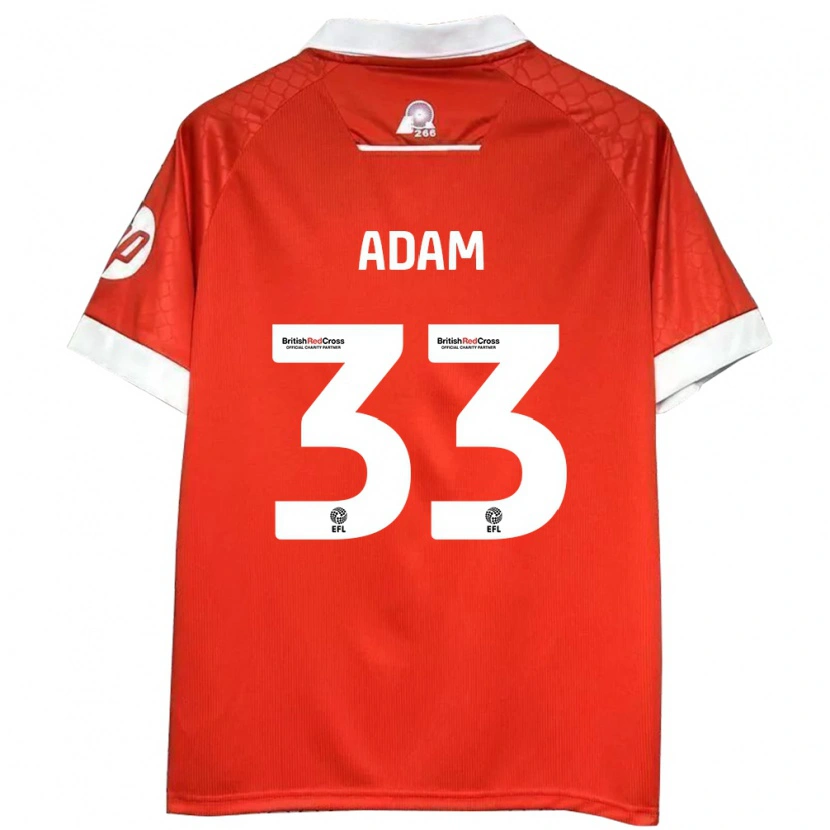 Danxen Kinderen Josh Adam #33 Rood Wit Thuisshirt Thuistenue 2024/25 T-Shirt