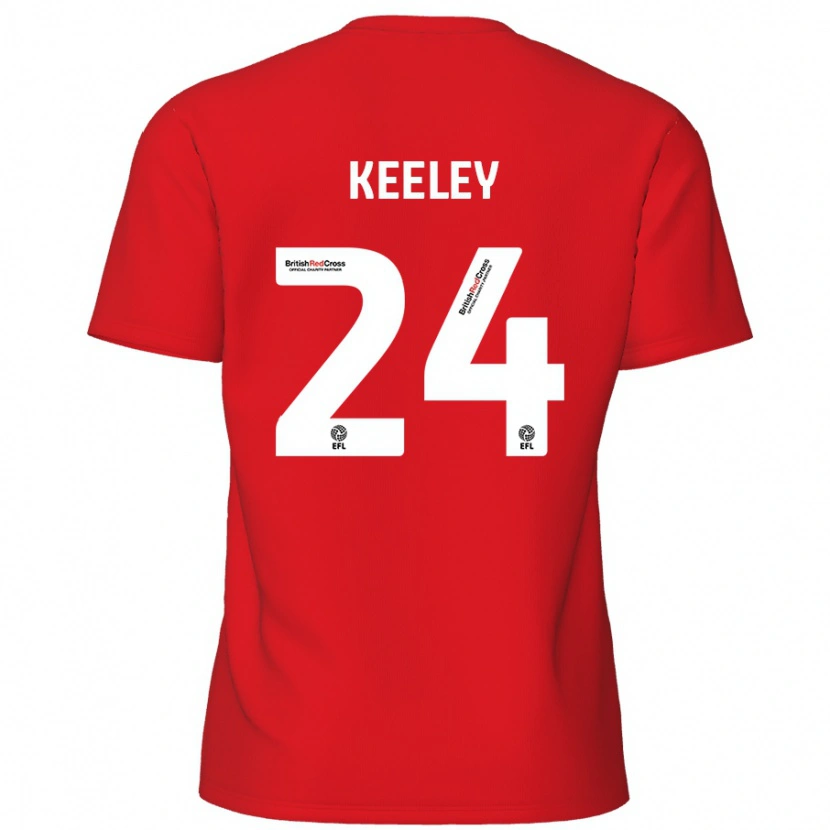 Danxen Kinderen Josh Keeley #24 Rood Thuisshirt Thuistenue 2024/25 T-Shirt