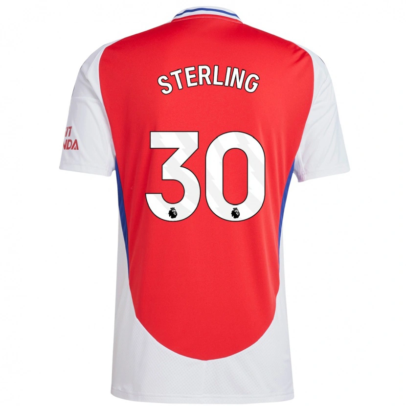 Danxen Kinderen Raheem Sterling #30 Rood Wit Thuisshirt Thuistenue 2024/25 T-Shirt