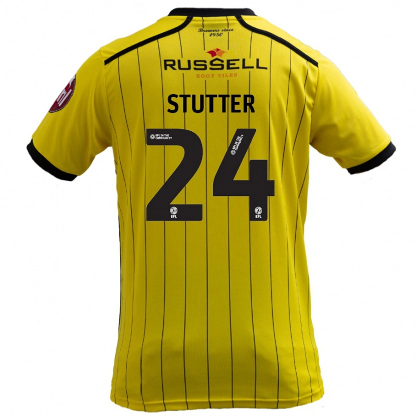 Danxen Kinderen Ronnie Stutter #24 Geel Thuisshirt Thuistenue 2024/25 T-Shirt