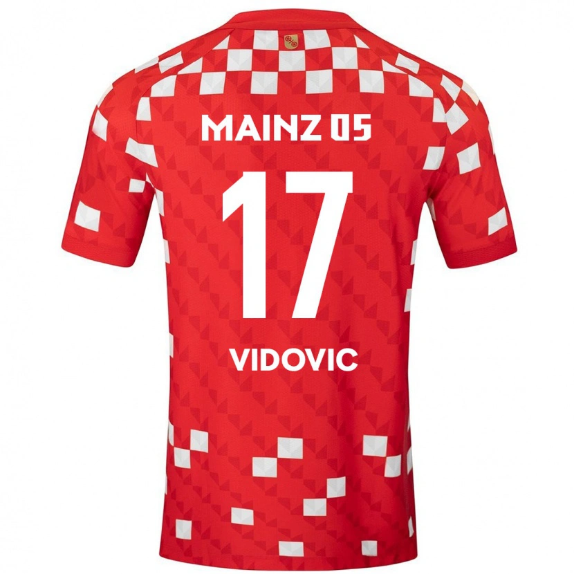 Danxen Kinderen Gabriel Vidovic #17 Wit Rood Thuisshirt Thuistenue 2024/25 T-Shirt