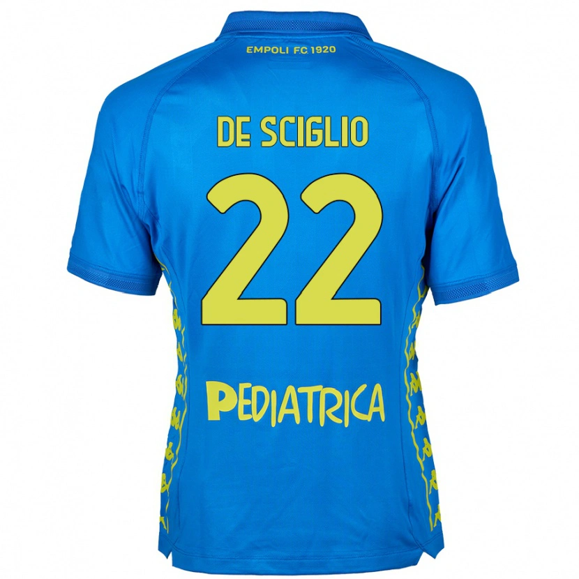 Danxen Kinderen Mattia De Sciglio #22 Blauw Thuisshirt Thuistenue 2024/25 T-Shirt