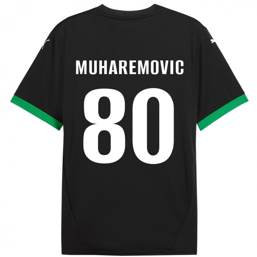 Danxen Kinderen Tarik Muharemovic #80 Zwart Donkergroen Thuisshirt Thuistenue 2024/25 T-Shirt