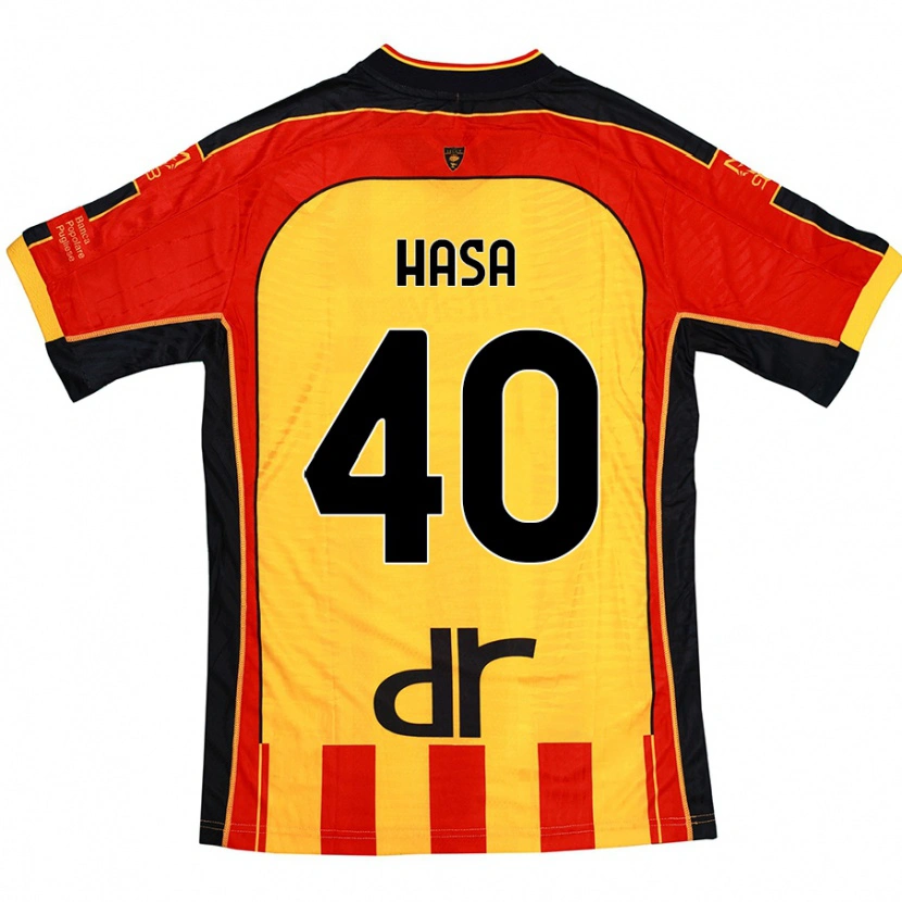 Danxen Kinderen Luis Hasa #40 Geel Rood Thuisshirt Thuistenue 2024/25 T-Shirt