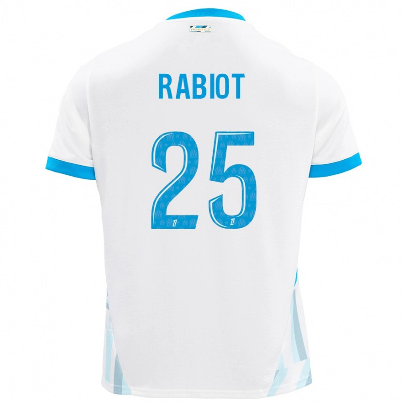 Danxen Kinderen Adrien Rabiot #25 Wit Hemelsblauw Thuisshirt Thuistenue 2024/25 T-Shirt