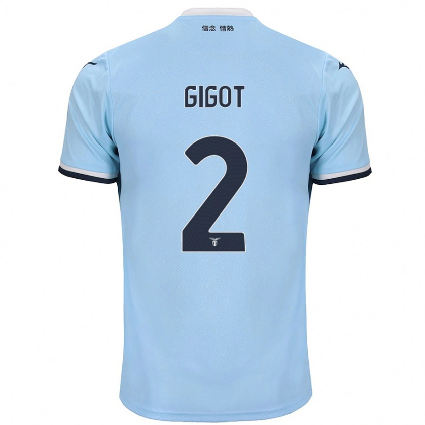 Danxen Kinderen Samuel Gigot #2 Blauw Thuisshirt Thuistenue 2024/25 T-Shirt