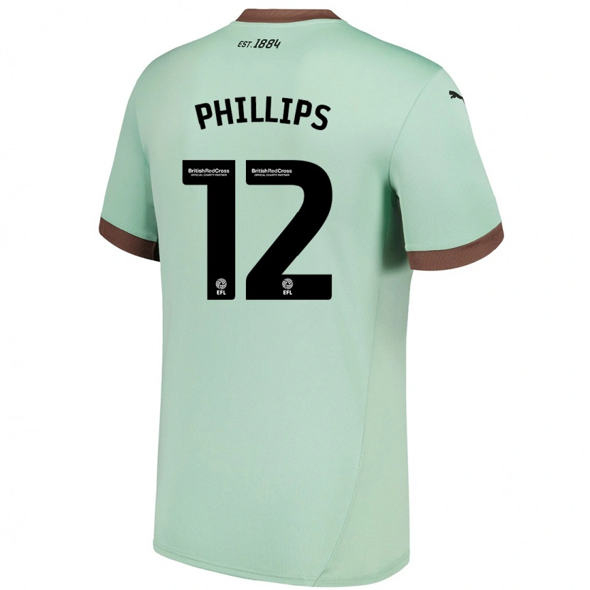 Danxen Kinderen Nathaniel Phillips #12 Lichtgroen Uitshirt Uittenue 2024/25 T-Shirt