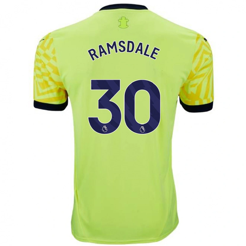 Danxen Kinderen Aaron Ramsdale #30 Geel Uitshirt Uittenue 2024/25 T-Shirt