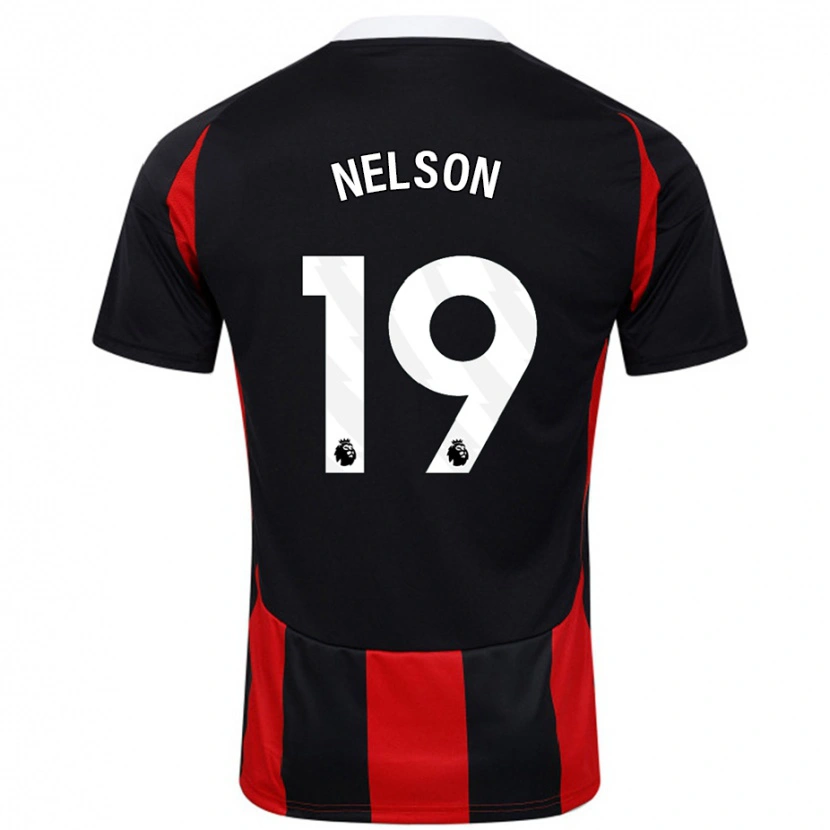 Danxen Kinderen Reiss Nelson #19 Zwart Rood Uitshirt Uittenue 2024/25 T-Shirt