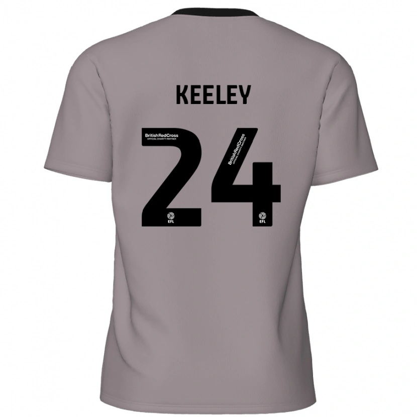 Danxen Kinderen Josh Keeley #24 Grijs Uitshirt Uittenue 2024/25 T-Shirt