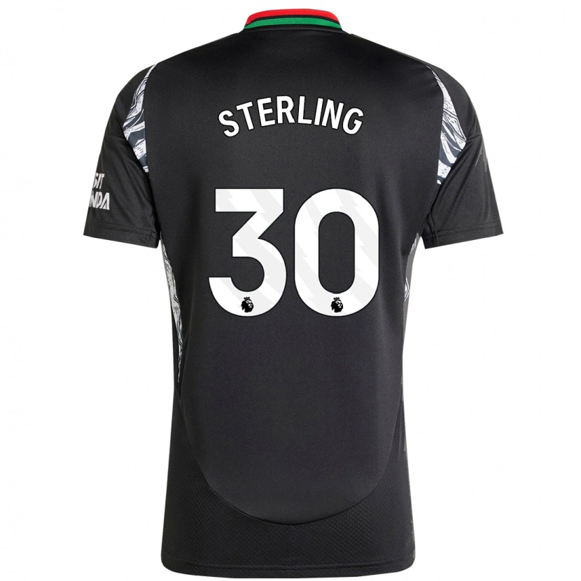 Danxen Kinderen Raheem Sterling #30 Zwart Uitshirt Uittenue 2024/25 T-Shirt