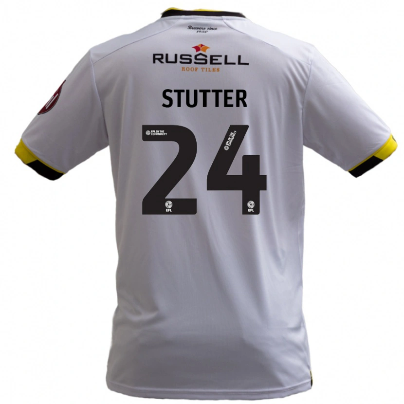 Danxen Kinderen Ronnie Stutter #24 Wit Uitshirt Uittenue 2024/25 T-Shirt