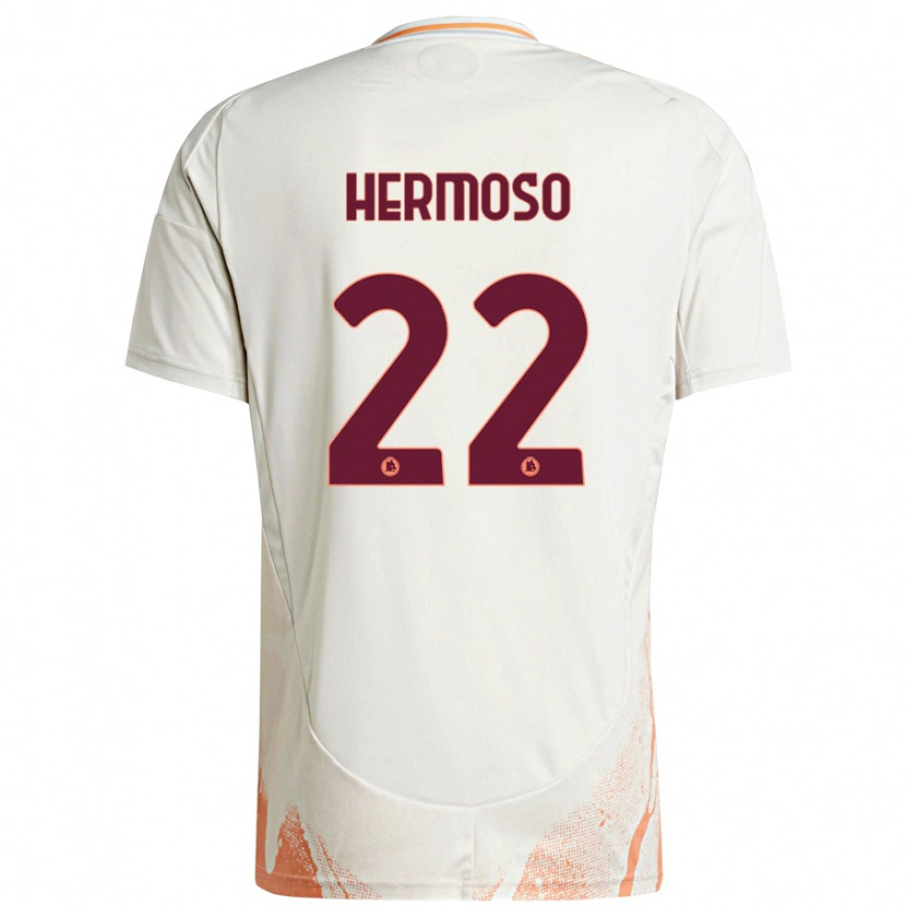 Danxen Kinderen Mario Hermoso #22 Crème Wit Oranje Uitshirt Uittenue 2024/25 T-Shirt