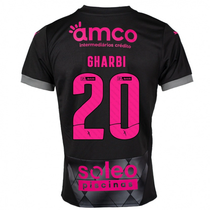 Danxen Kinderen Ismaël Gharbi #20 Zwart Roze Uitshirt Uittenue 2024/25 T-Shirt