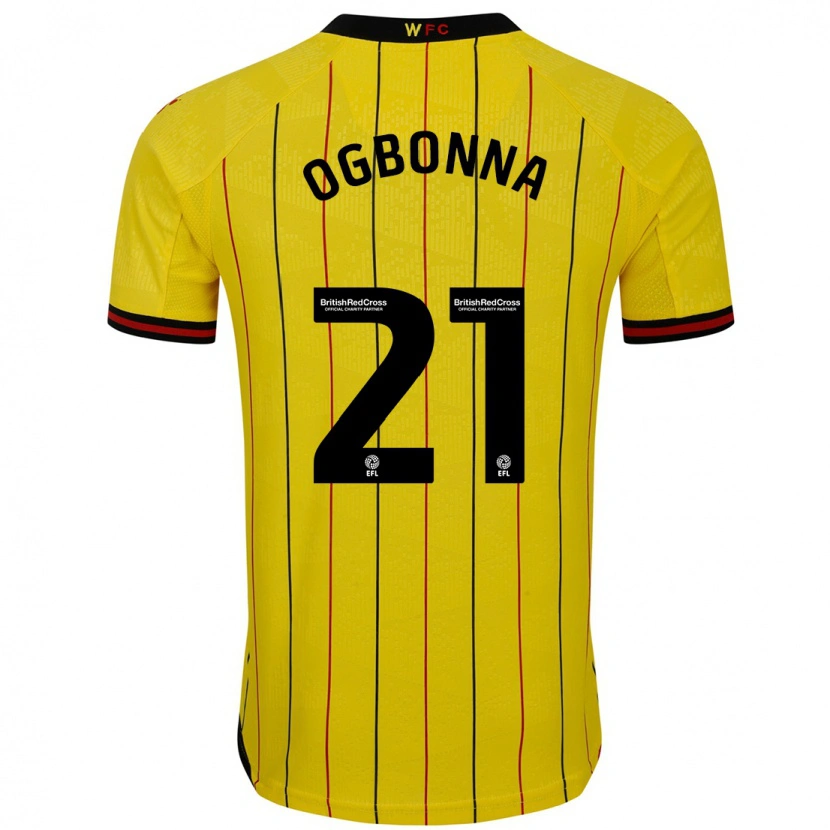 Danxen Kinderen Angelo Ogbonna #21 Geel Zwart Thuisshirt Thuistenue 2024/25 T-Shirt