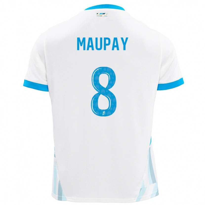 Danxen Kinderen Neal Maupay #8 Wit Hemelsblauw Thuisshirt Thuistenue 2024/25 T-Shirt