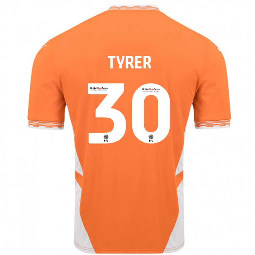 Danxen Kinderen Harry Tyrer #30 Oranje Wit Thuisshirt Thuistenue 2024/25 T-Shirt