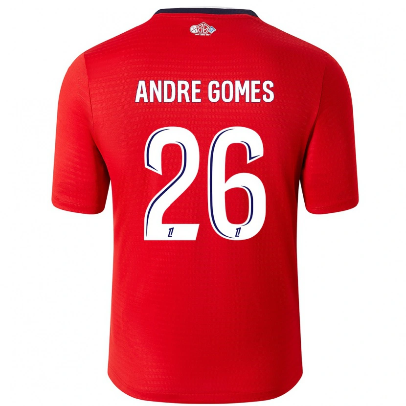 Danxen Kinderen André Gomes #26 Rood Wit Thuisshirt Thuistenue 2024/25 T-Shirt