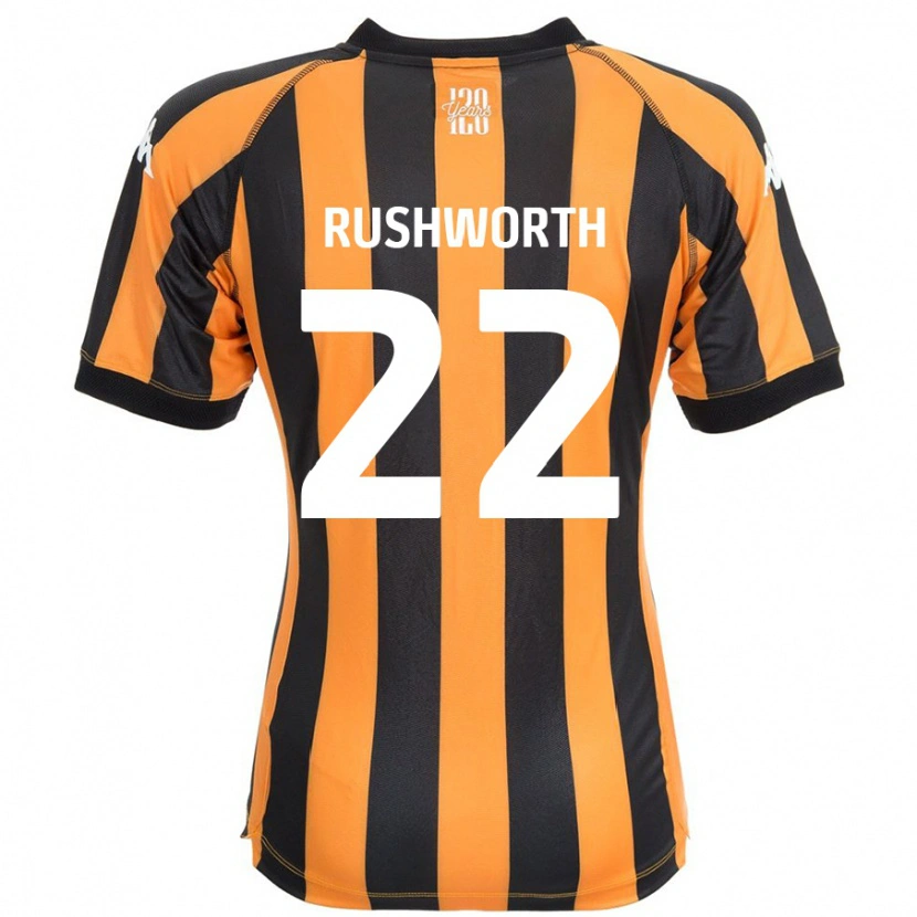 Danxen Kinderen Carl Rushworth #22 Zwart Amber Thuisshirt Thuistenue 2024/25 T-Shirt