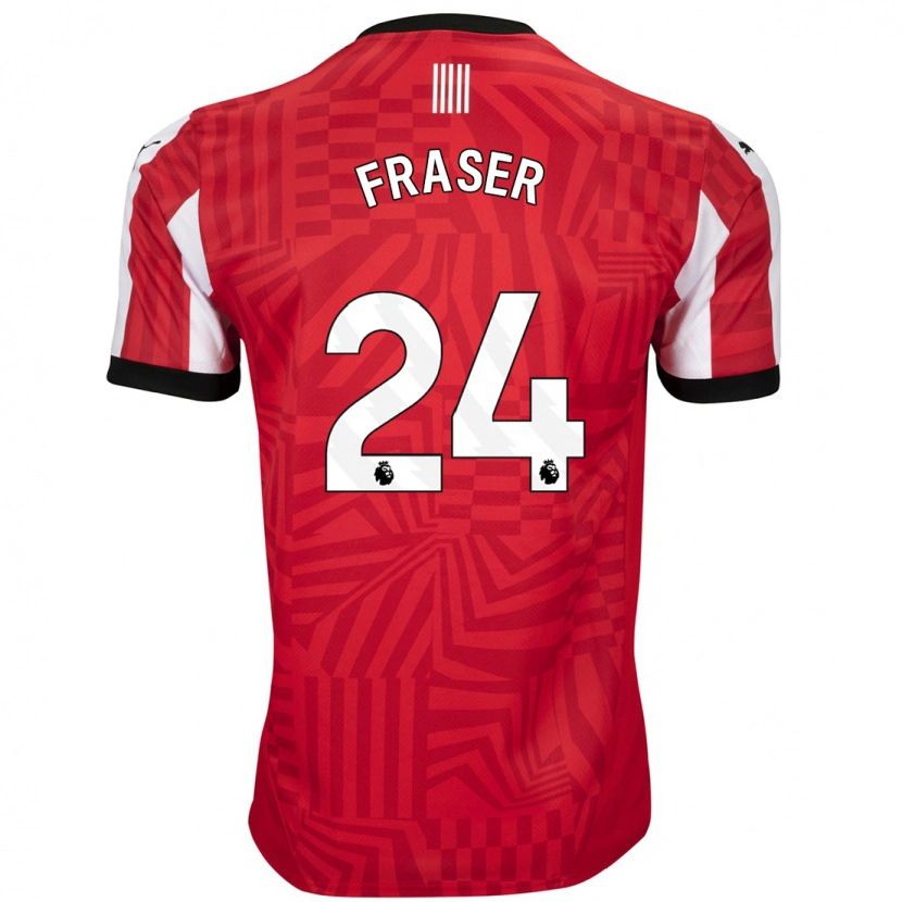 Danxen Kinderen Ryan Fraser #24 Rood Wit Thuisshirt Thuistenue 2024/25 T-Shirt