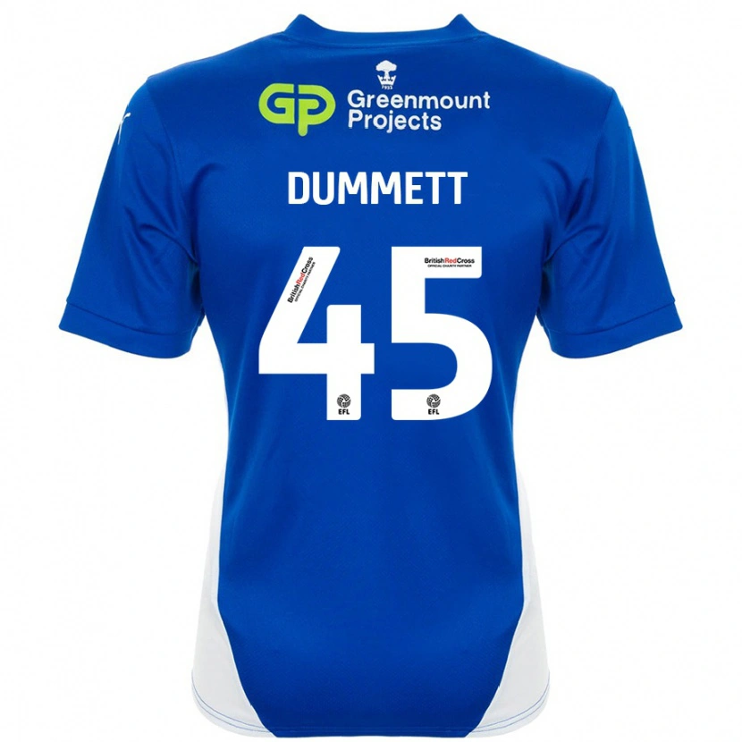 Danxen Kinderen Paul Dummett #45 Blauw Wit Thuisshirt Thuistenue 2024/25 T-Shirt