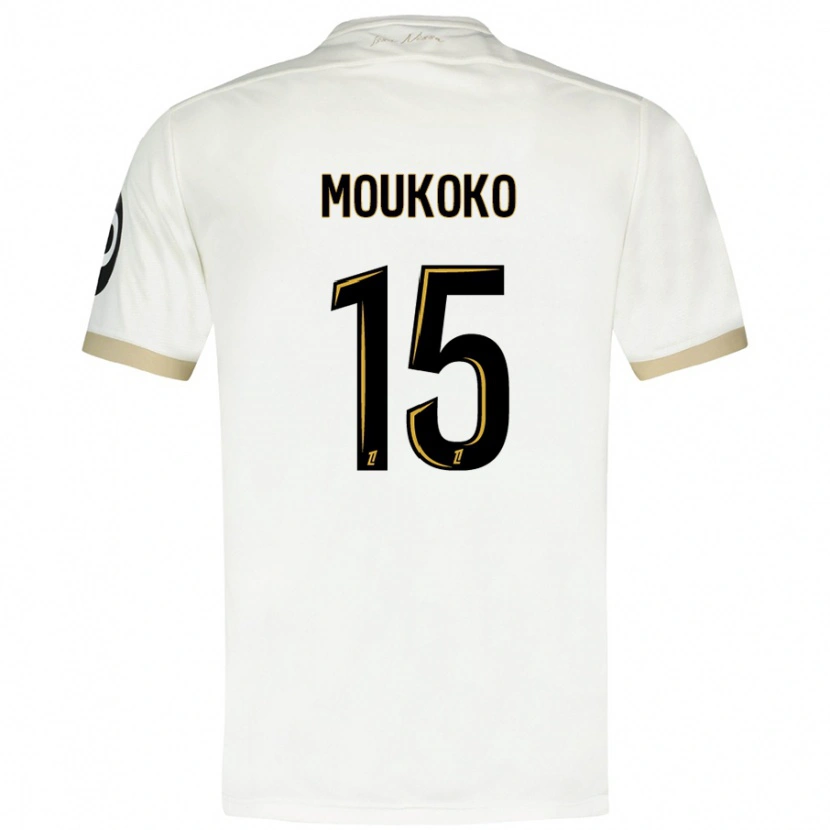 Danxen Kinderen Youssoufa Moukoko #15 Wit Goud Uitshirt Uittenue 2024/25 T-Shirt