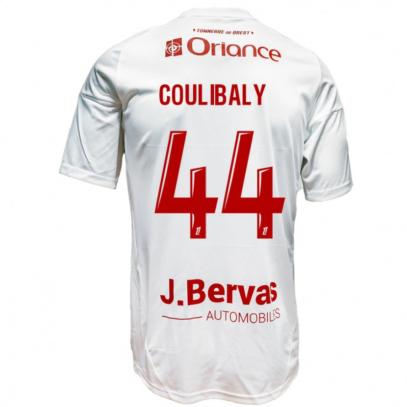 Danxen Kinderen Soumaïla Coulibaly #44 Wit Rood Uitshirt Uittenue 2024/25 T-Shirt